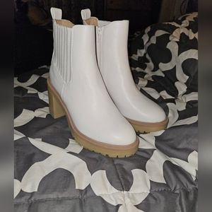 White platform boots
